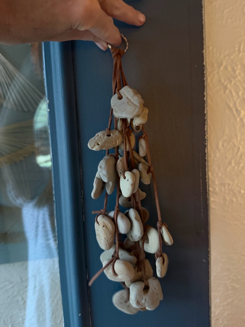 🌊 Lake Michigan Hag Stone Cascade – 32 Stone Whimsical Wall Art 🌊 Approx. 12”